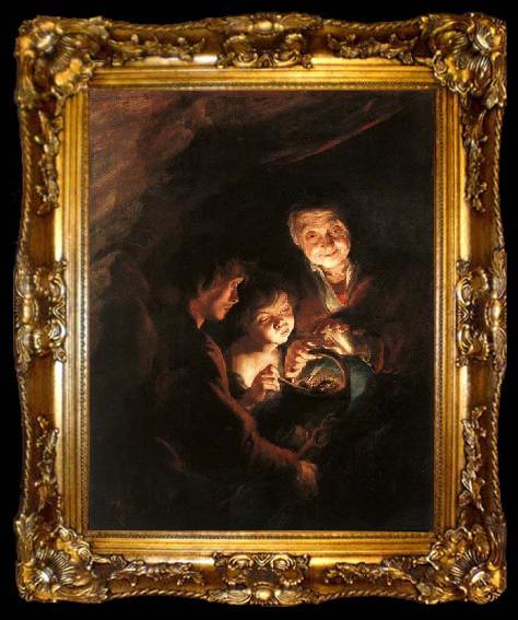 framed  RUBENS, Pieter Pauwel Old Woman with a Basket of Coal, ta009-2